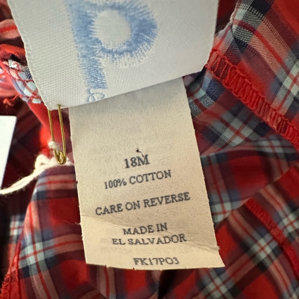 Bella Bliss plaid girls ruffle top sz 18m - Picture 4 of 6